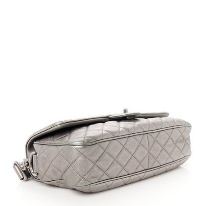 Chanel Metallic Calfskin Quilted Medium Casual Rock Flap Silver 4 of 10