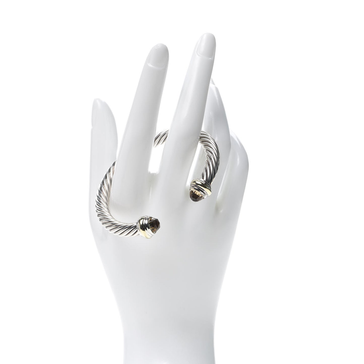 Sterling Silver 14K Yellow Gold Lemon Citrine 7mm Cable Classics Bracelet