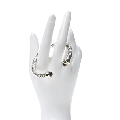 David Yurman Sterling Silver 14K Yellow Gold Lemon Citrine 7mm Cable Classics Bracelet 2 of 5