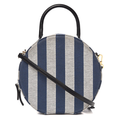 Mansur Gavriel Canvas Stripe Circle Crossbody Blue White 1 of 12