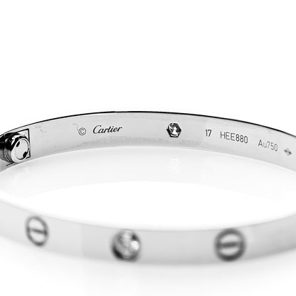 Cartier 18K White Gold 4 Diamond LOVE Bracelet 17 4 of 8