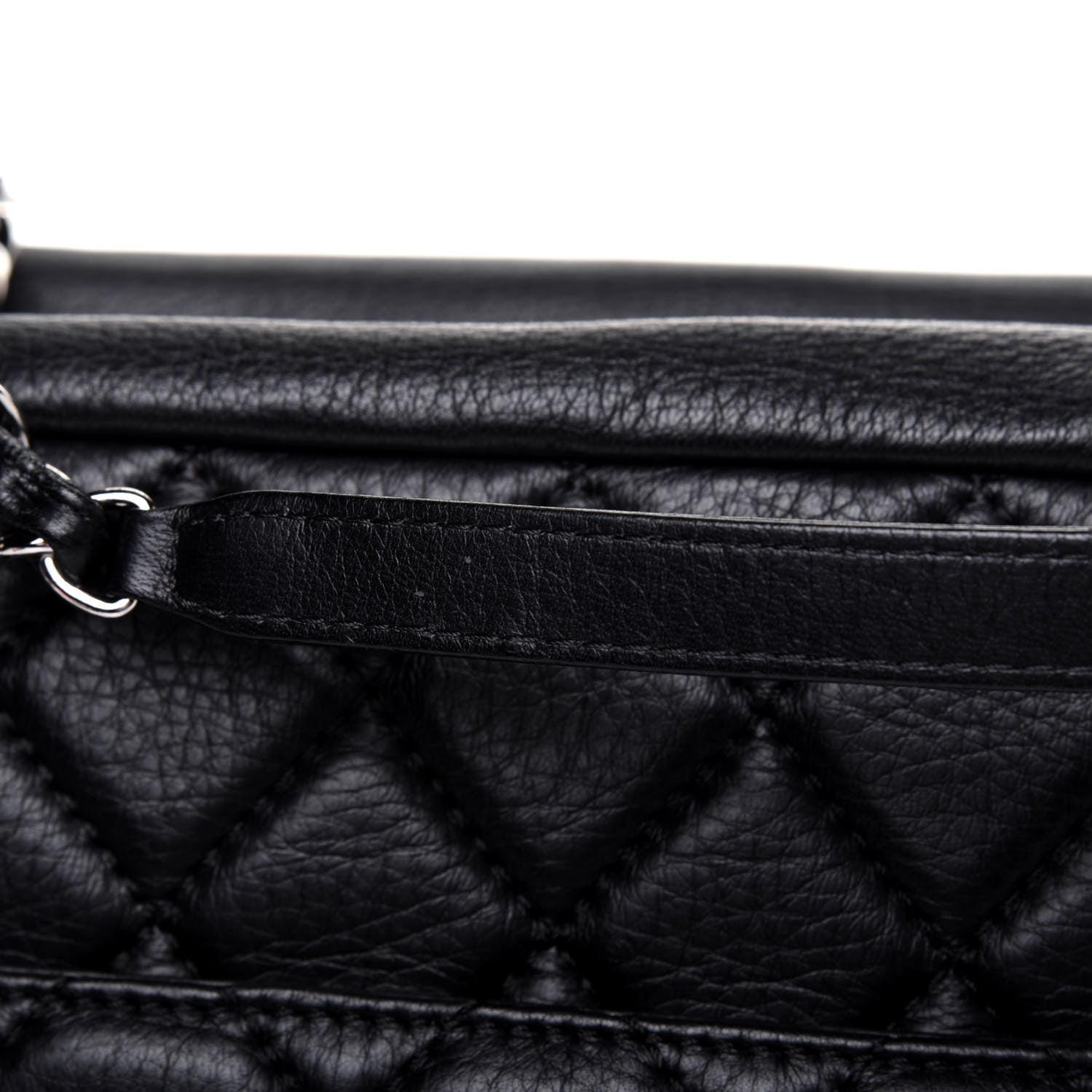 Chanel Washed Lambskin Quilted Bowler Flap Shoulder Bag Black 12 of 13