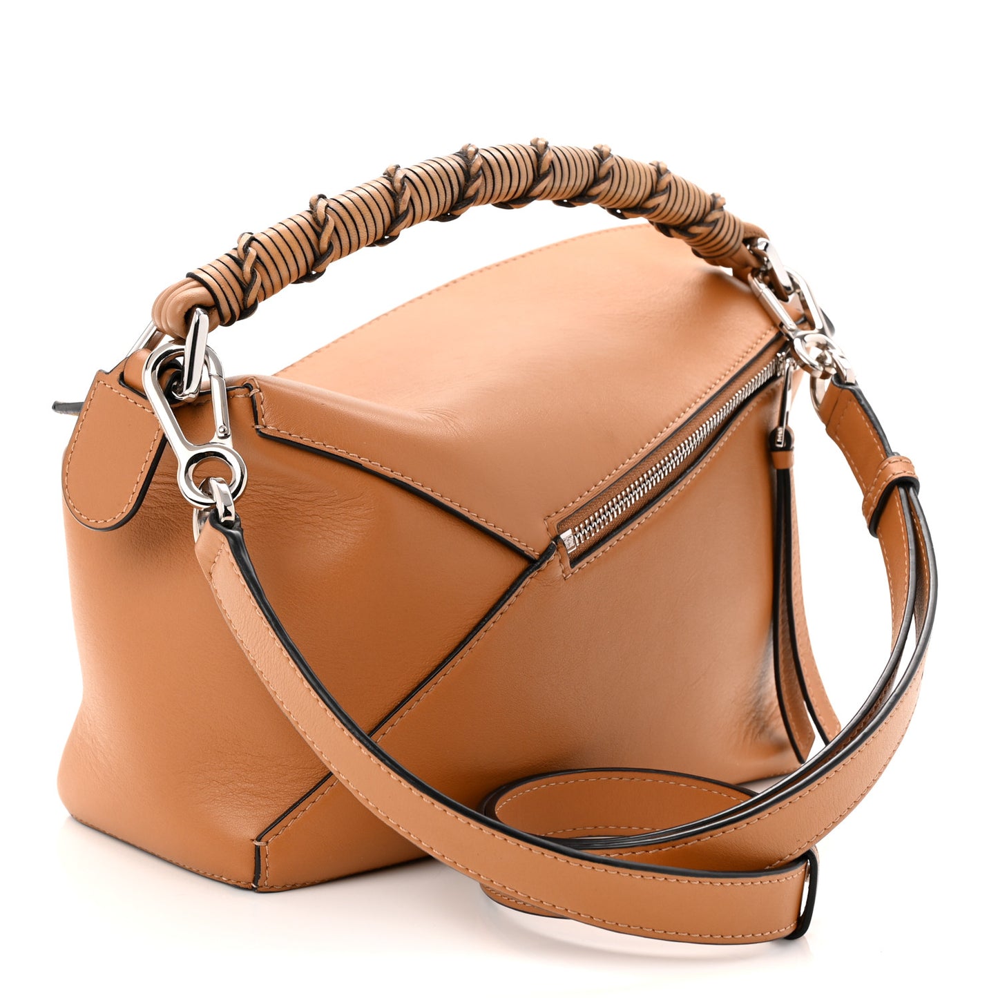 Calfskin Small Puzzle Edge Bag Warm Desert