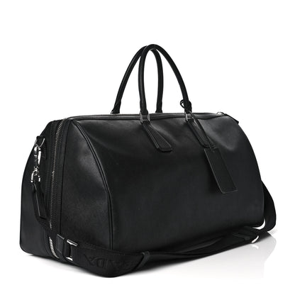 Prada Saffiano Duffle Travel Bag Black 3 of 11