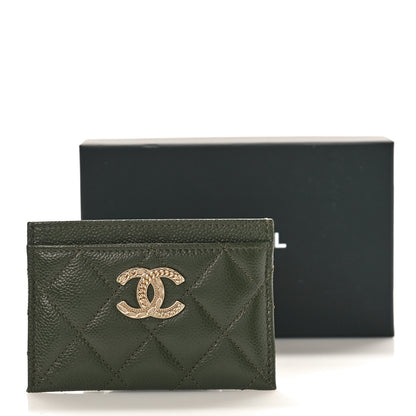 Chanel Caviar Quilted Multi Chain Card Holder Green 10 of 10