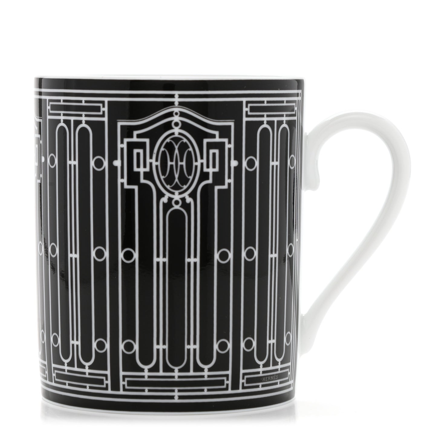 Porcelain H Deco Mug N°2 Black