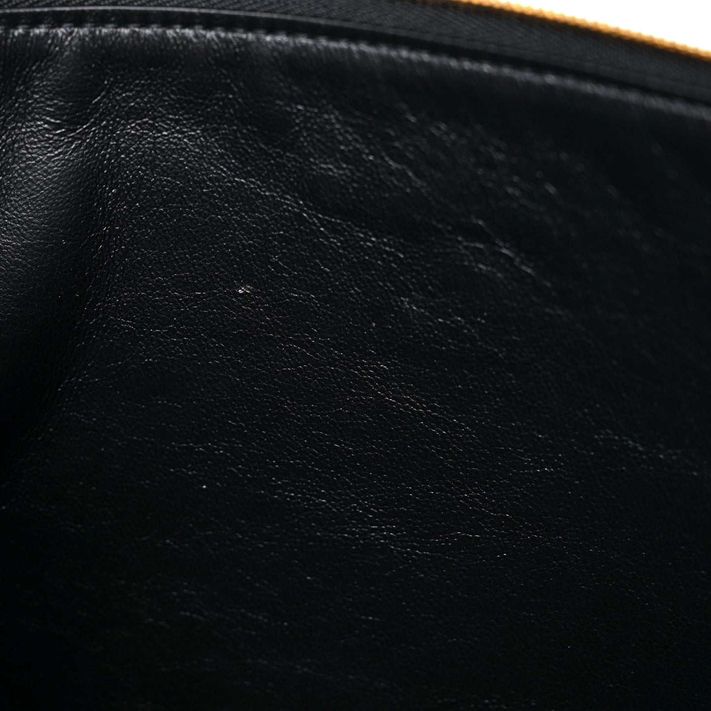 Calfskin Logo Medium Cash Pouch With Handle Black White
