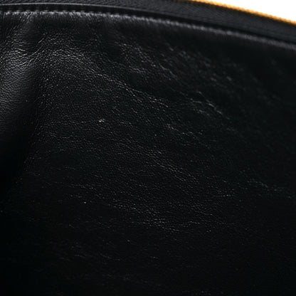 Balenciaga Calfskin Logo Medium Cash Pouch With Handle Black White 9 of 9