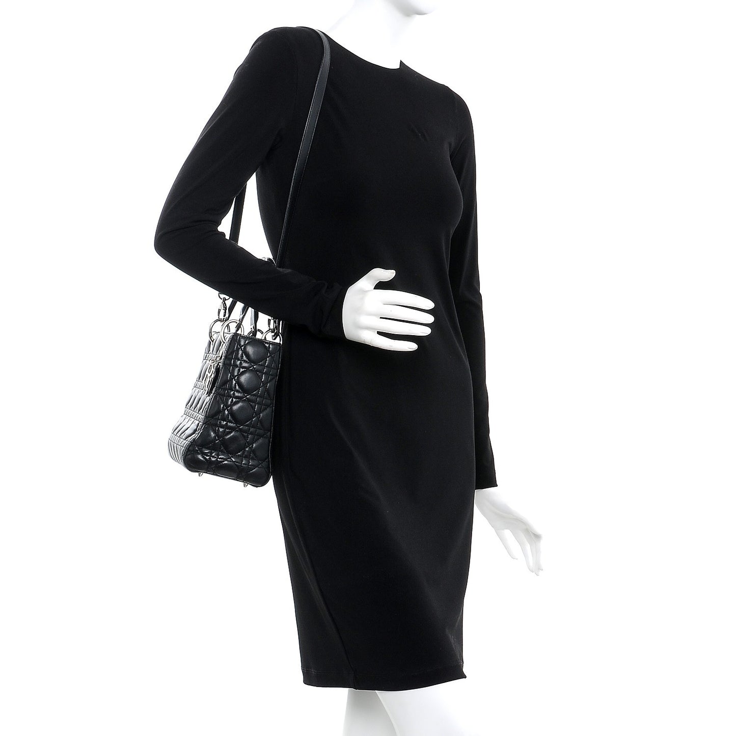 Lambskin Cannage Medium Lady Dior Black