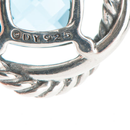 David Yurman Sterling Silver Blue Topaz 7mm Infinity Earrings 4 of 4