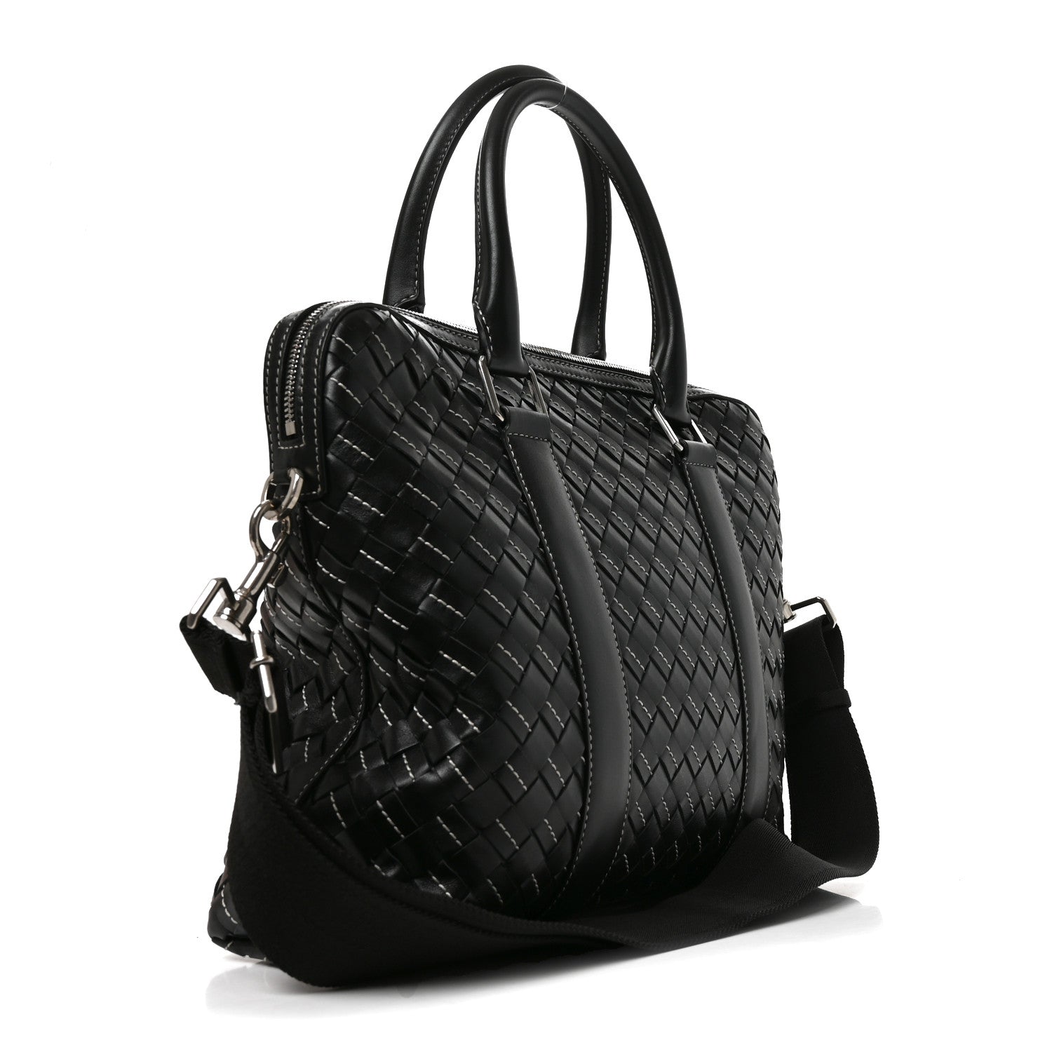 Bottega Veneta Nappa Intrecciato Medium Briefcase Black 3 of 11
