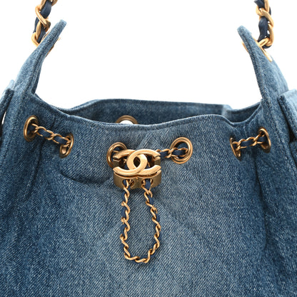 Chanel Washed Denim Quilted Mini Chanel 25 Handbag Blue 8 of 10