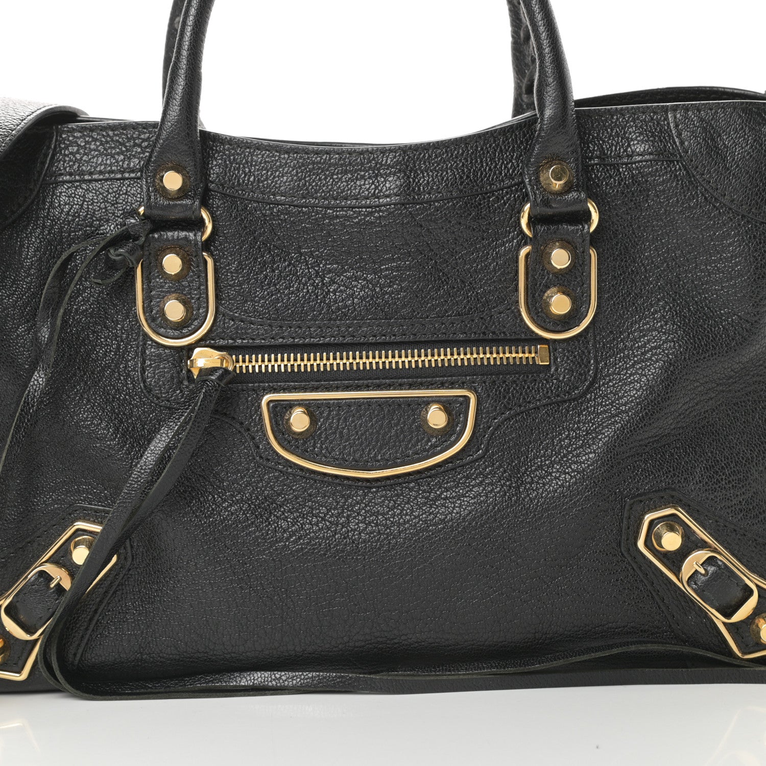 Balenciaga Chevre Gold Metallic Edge Hardware S City Black 8 of 13