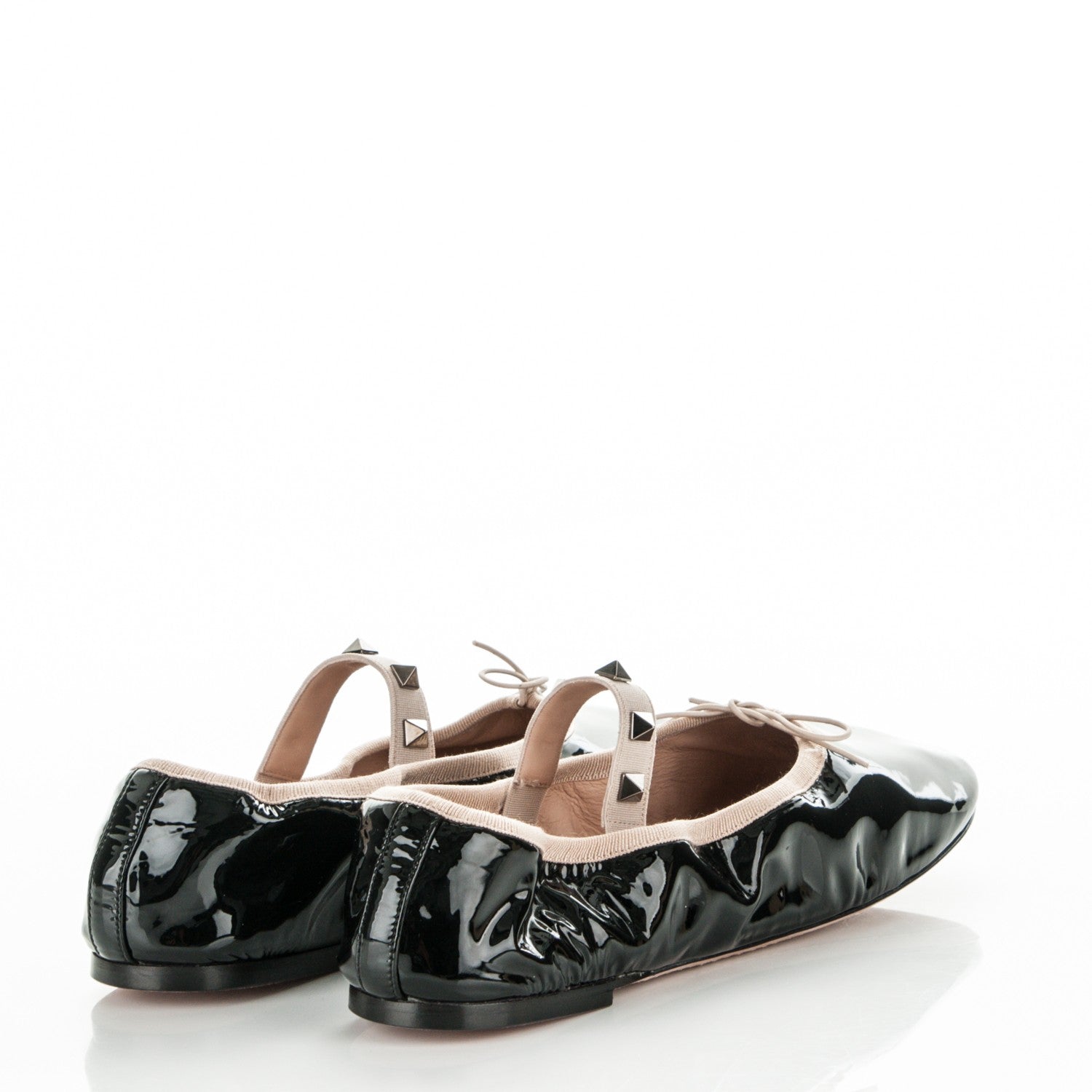 Valentino Garavani Patent Rockstud Ballerina Flats 39 Black 4 of 8