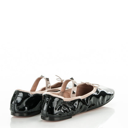 Valentino Garavani Patent Rockstud Ballerina Flats 39 Black 4 of 8