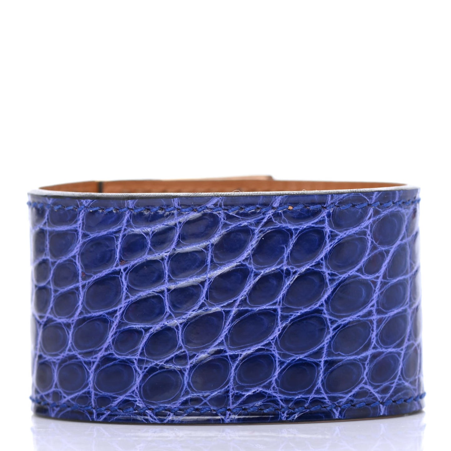 Shiny Alligator Kelly Dog Bracelet T2 Bleu Electrique