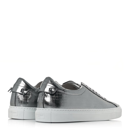 Givenchy Calfskin Metallic Monogram Urban Street Sneakers 45 Silver 4 of 9