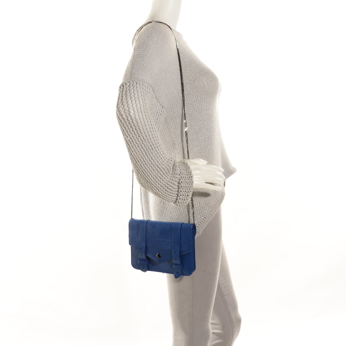 Lambskin PS1 Large Chain Wallet Royal Blue