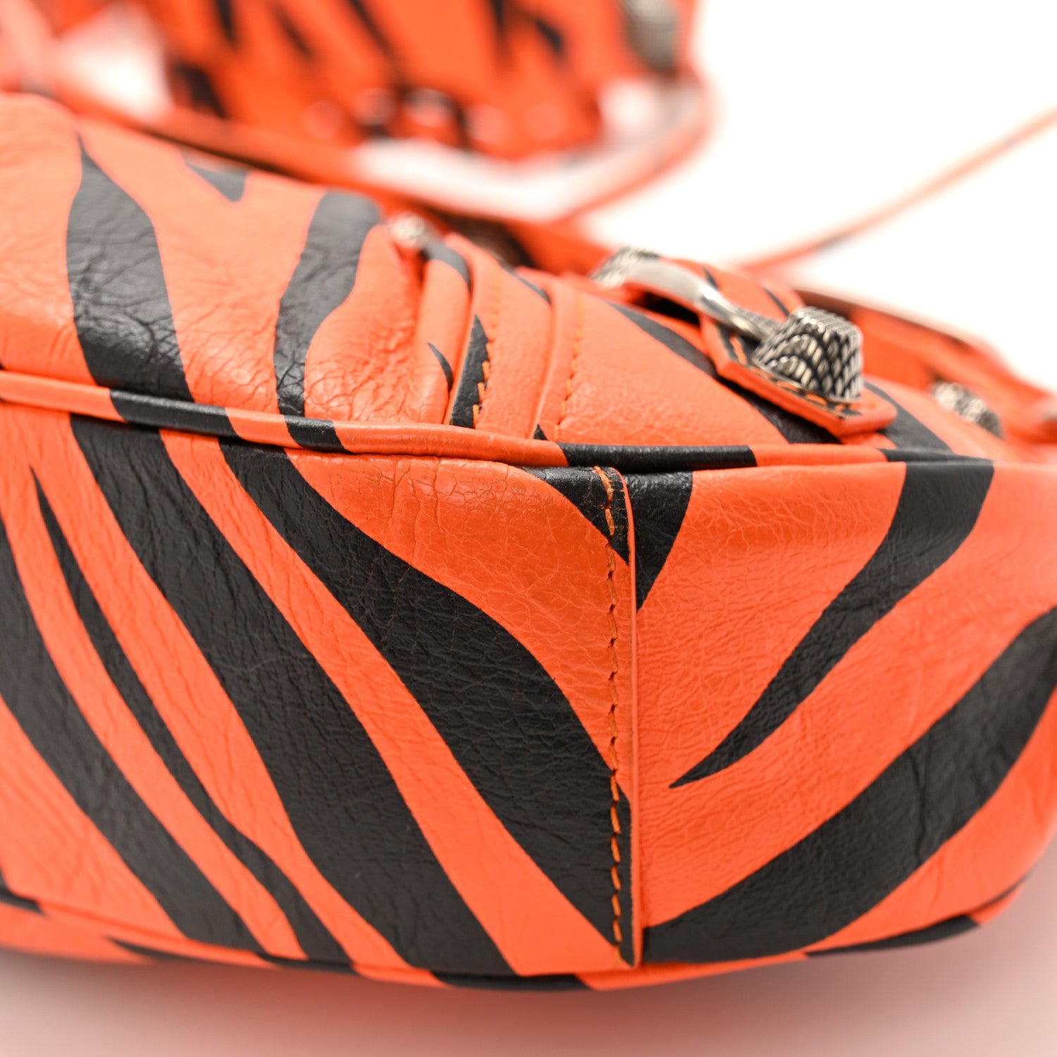 Balenciaga Agneau Arena Le Cagole Shoulder Bag XS Orange Black 12 of 14