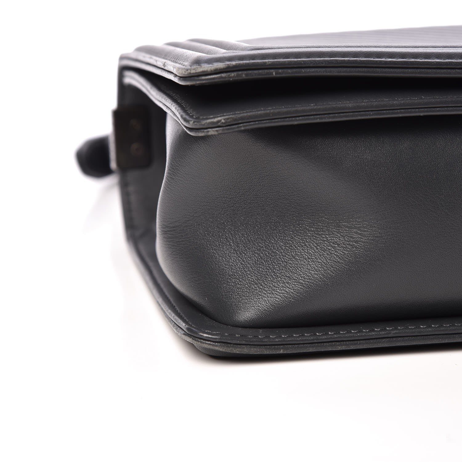 Chanel Calfskin Chevron Quilted New Medium Boy Flap Dark Grey 10 of 13