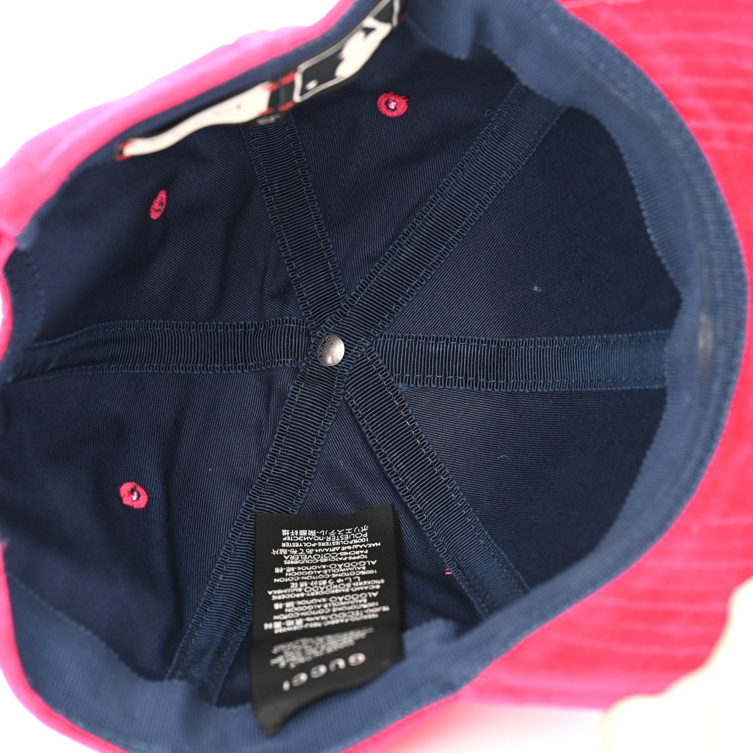 Gucci X MLB Velvet NY Yankees Baseball Hat 57-61 Pink 7 of 11