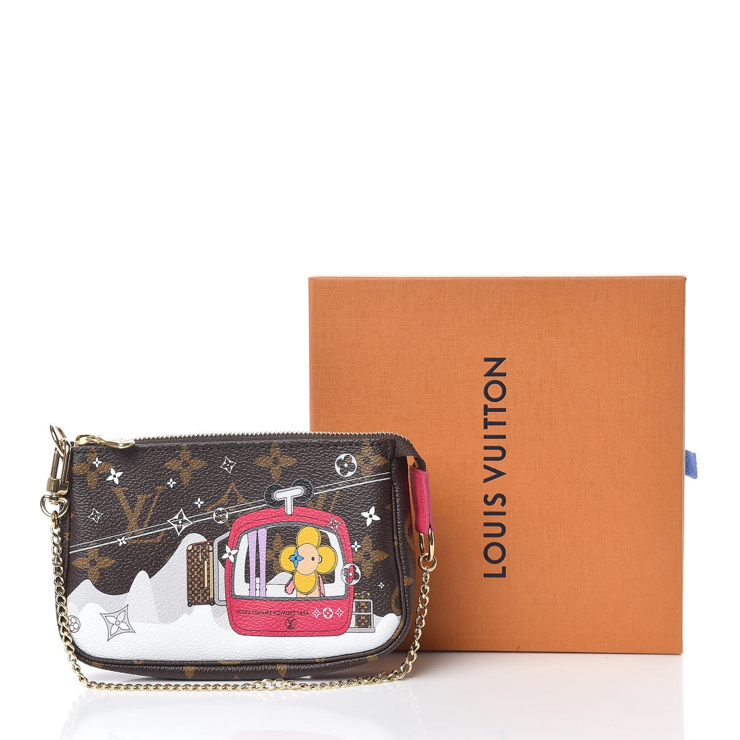 Monogram 2019 Christmas Animation Mini Courchevel Pochette Accessories Fuchsia