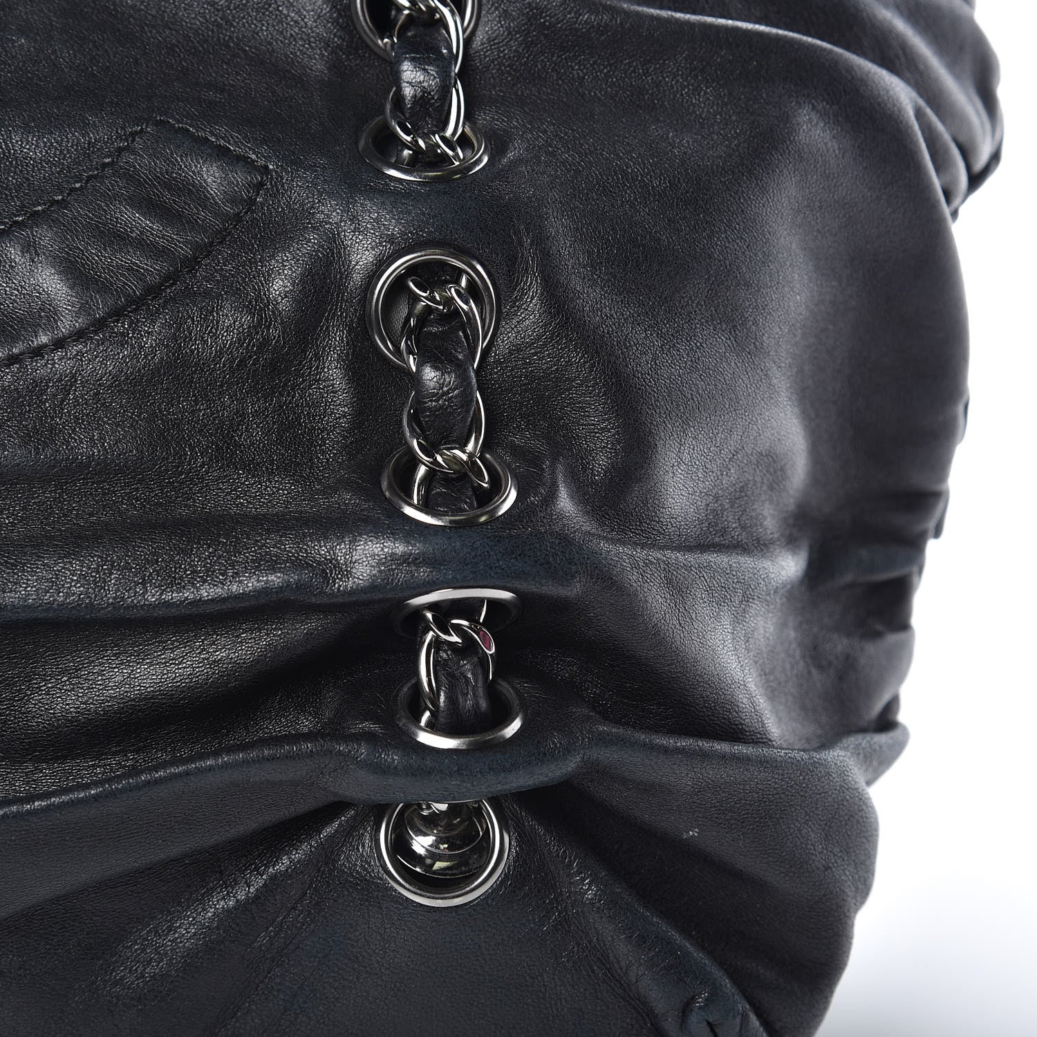 Chanel Lambskin Chain Shoulder Bag Black 12 of 26