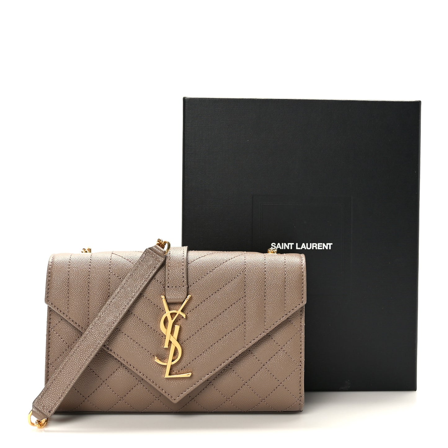 Grain De Poudre Textured Mixed Matelasse Triquilt Small Monogram Satchel Taupe