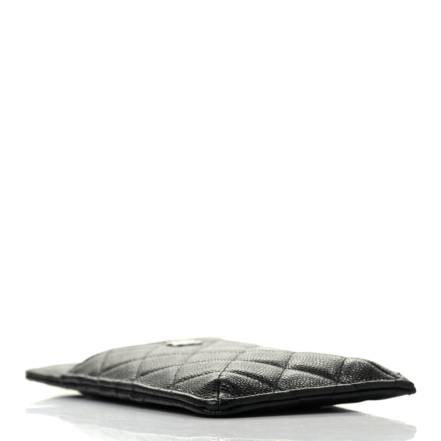 Caviar Quilted Classic Flat Wallet Pouch Black