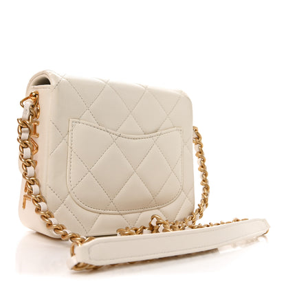 Chanel Lambskin Quilted Mini Side Note Flap White 3 of 11