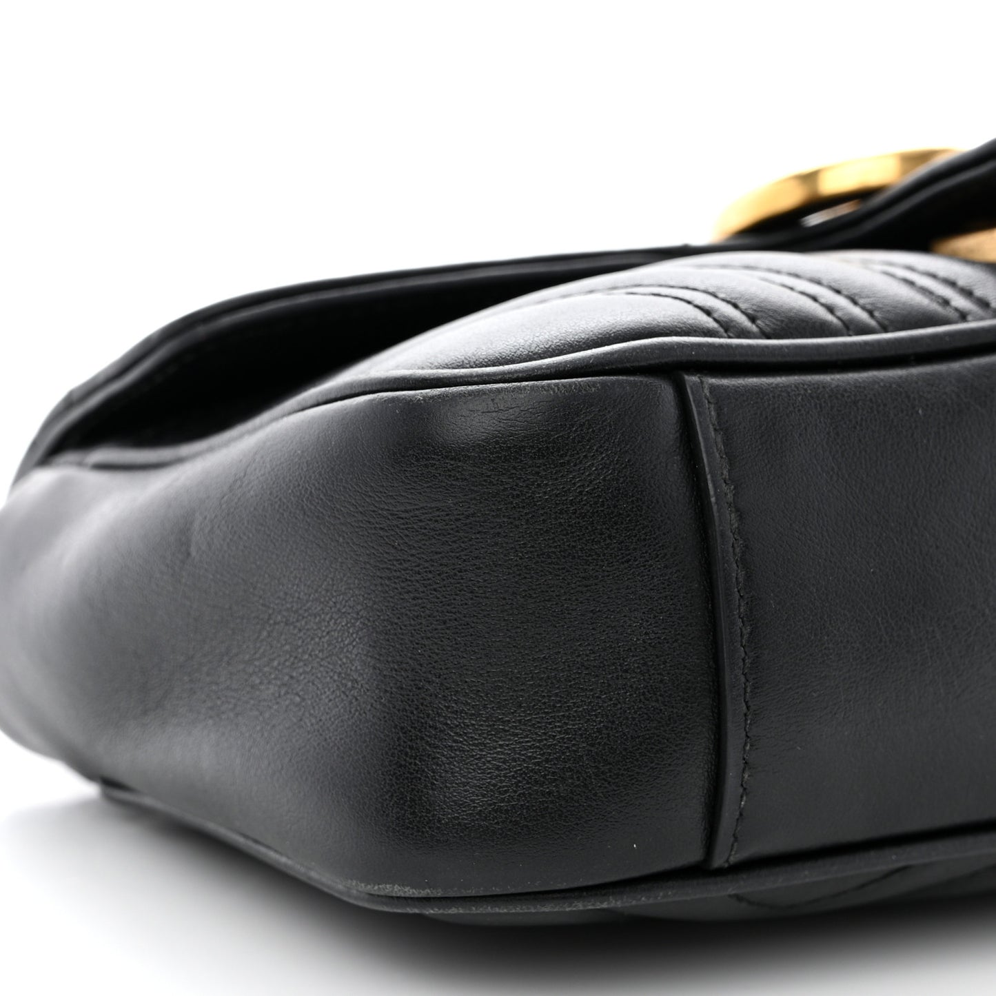 Calfskin Matelasse Mini GG Marmont Shoulder Bag Black