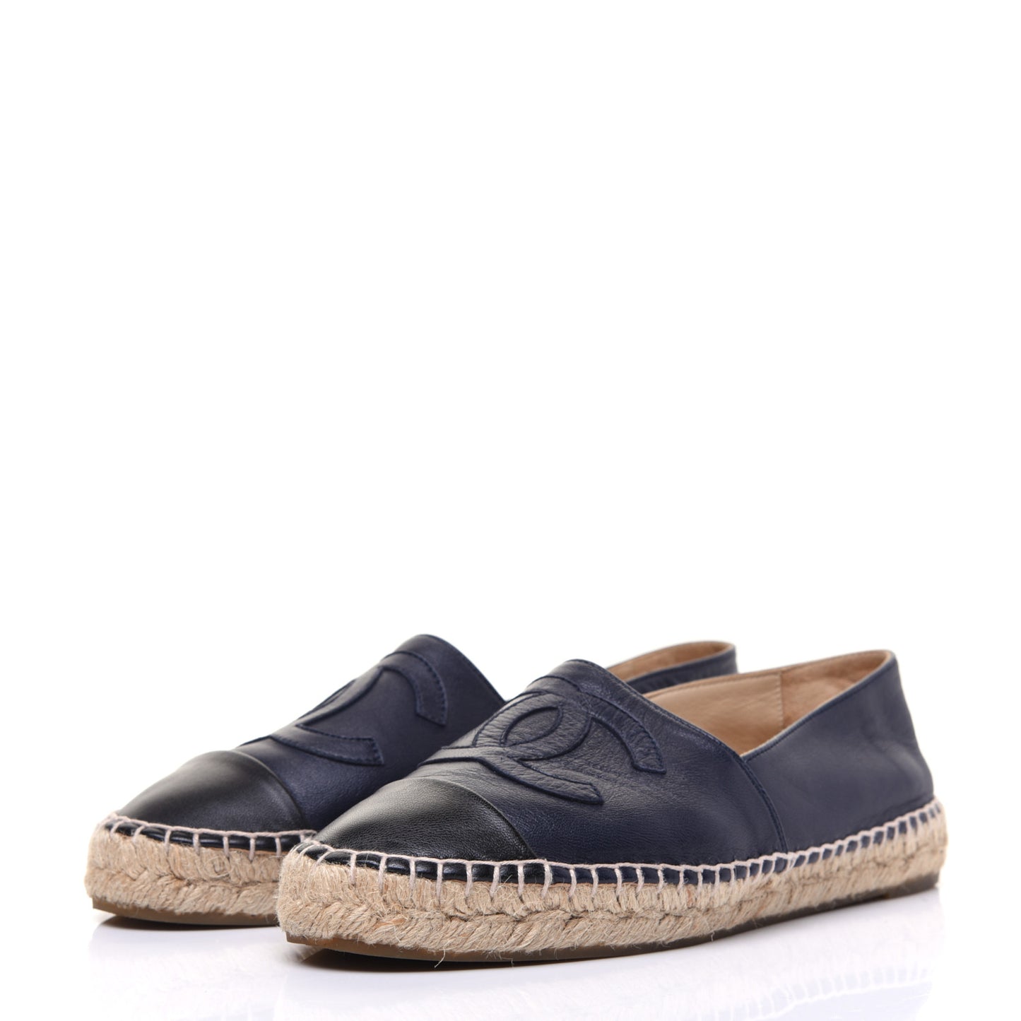 Lambskin CC Espadrilles 38 Navy Black