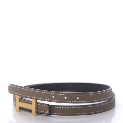 Hermes Swift Epsom 13mm Focus Belt 80 Black Etoupe 4 of 7
