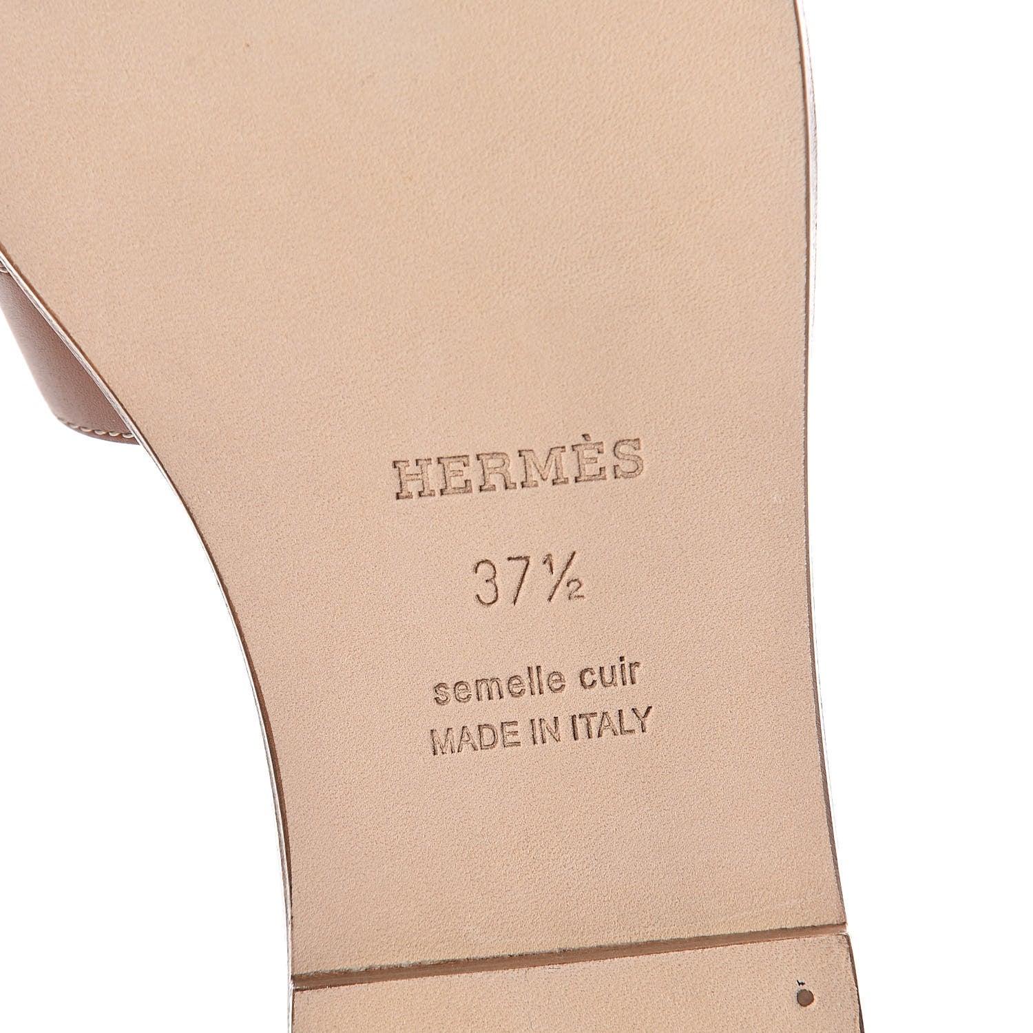 Hermes Box Calfskin Oran Sandals 37.5 Gold 6 of 8