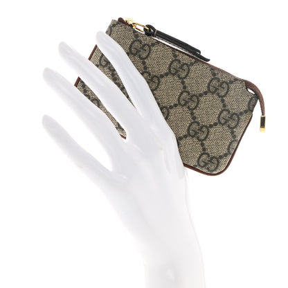 Gucci GG Supreme Monogram Key Case Beige Ebony Cuir 2 of 7