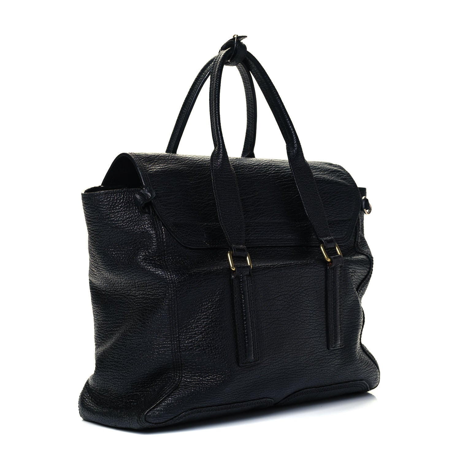 3.1 Phillip Lim Textured Calfskin Large Pashli Satchel Black 2 of 11