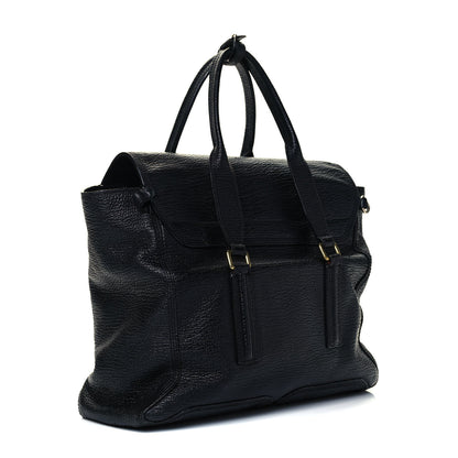 3.1 Phillip Lim Textured Calfskin Large Pashli Satchel Black 2 of 11
