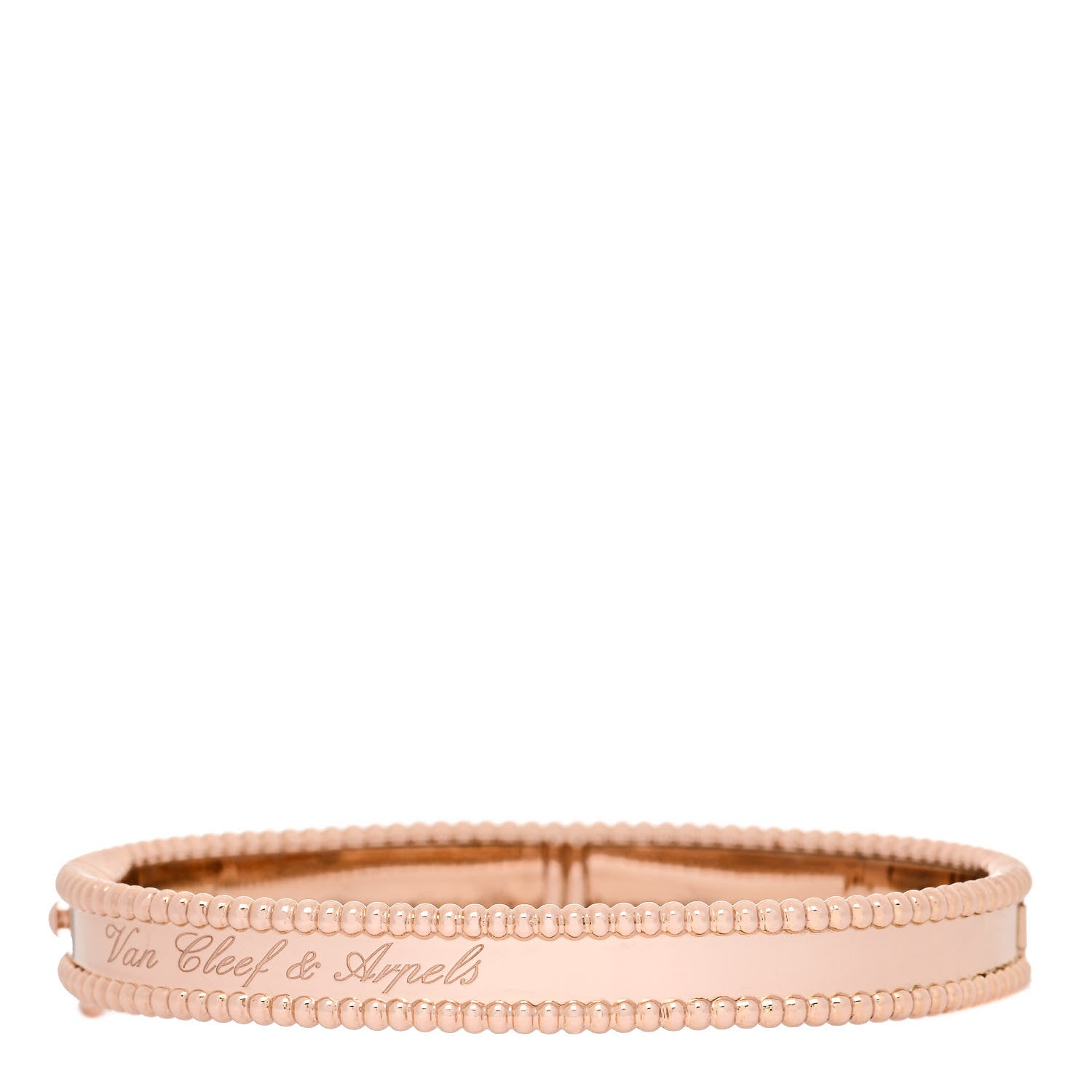Van Cleef & Arpels 18K Rose Gold Perlee Signature Bangle Bracelet M 1 of 4