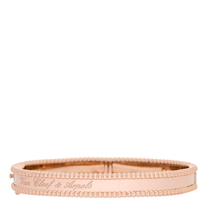 Van Cleef & Arpels 18K Rose Gold Perlee Signature Bangle Bracelet M 1 of 4