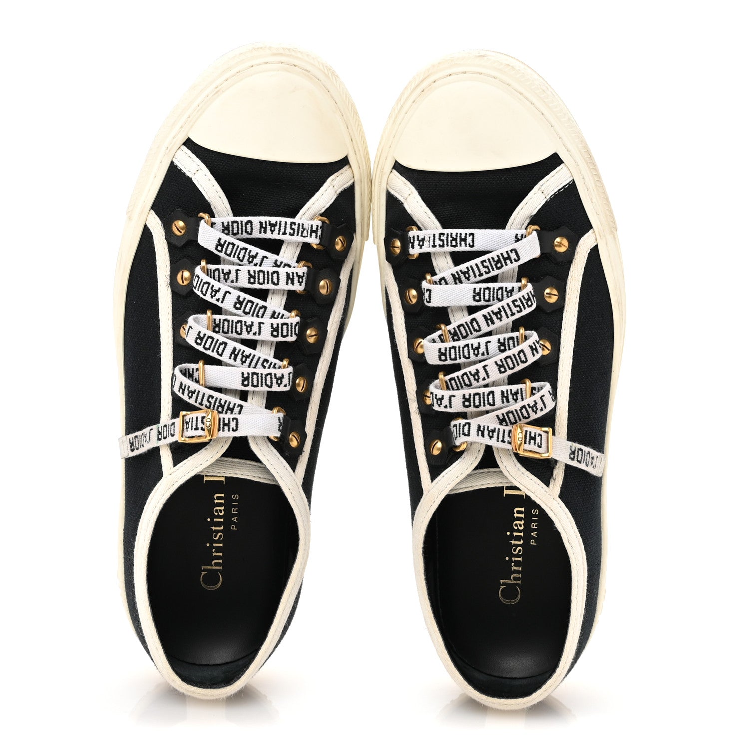 Christian Dior Canvas Walk'N'Dior Low Top Sneakers 36.5 Black 2 of 11