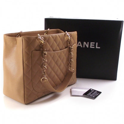 Chanel Caviar CC Shopper Tote Tan 3 of 11