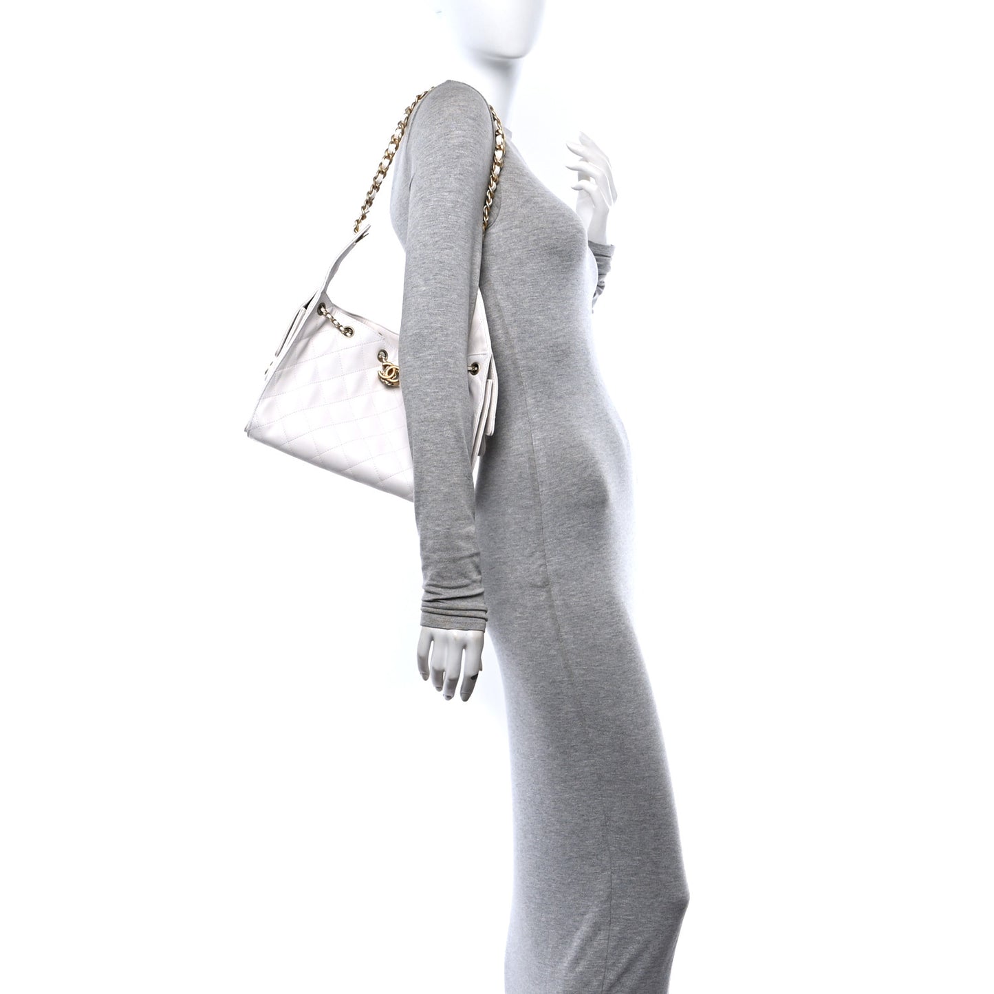 Caviar Quilted Small Chanel 25 Handbag White