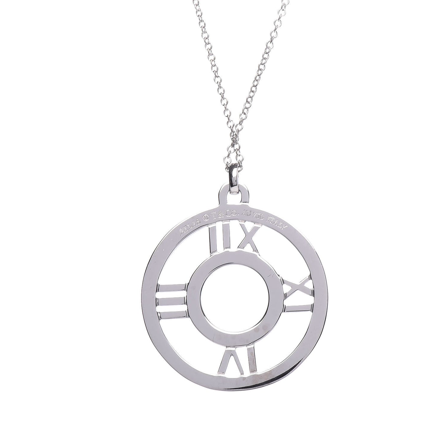 18K White Gold Diamond Medium Atlas Open Pendant Necklace
