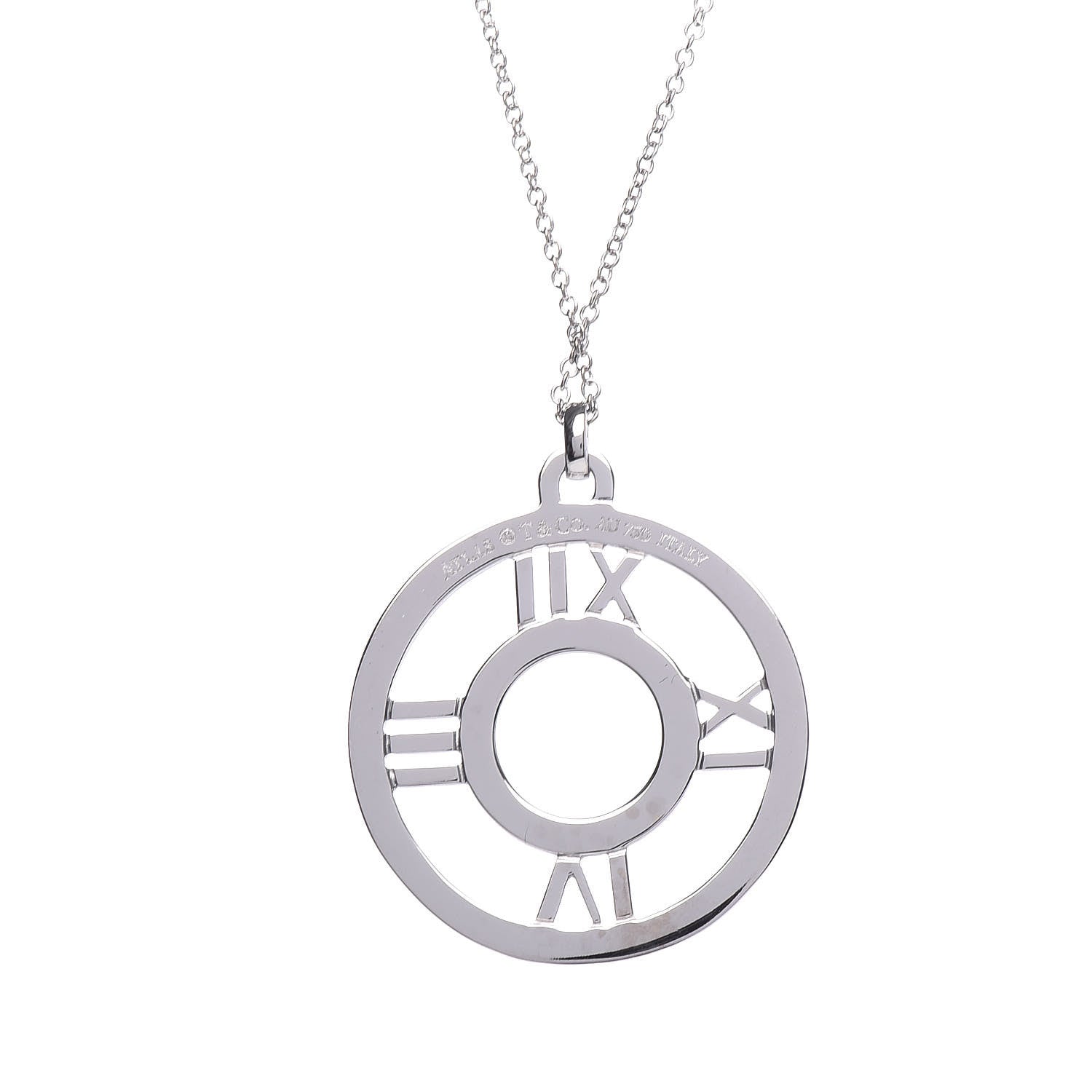 Tiffany 18K White Gold Diamond Medium Atlas Open Pendant Necklace 5 of 7