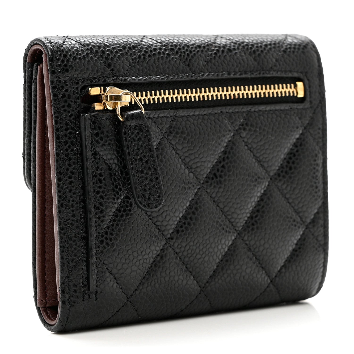Chanel Caviar Quilted Compact Flap Wallet Black 3 of 8