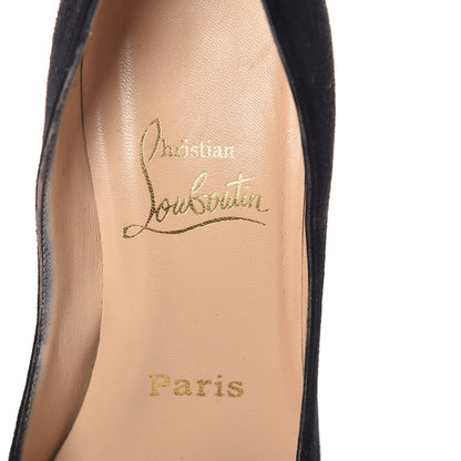 Christian Louboutin Suede Peep Toe Pumps 36 Black 9 of 10