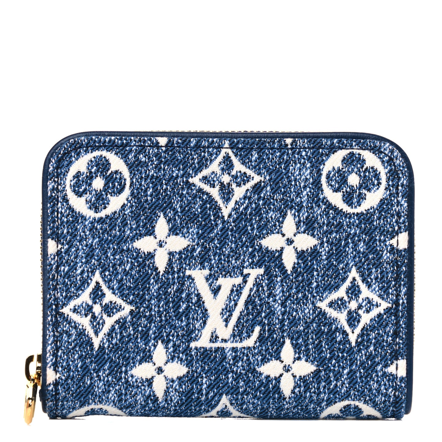 Denim Monogram Jacquard Zippy Coin Purse Bleu