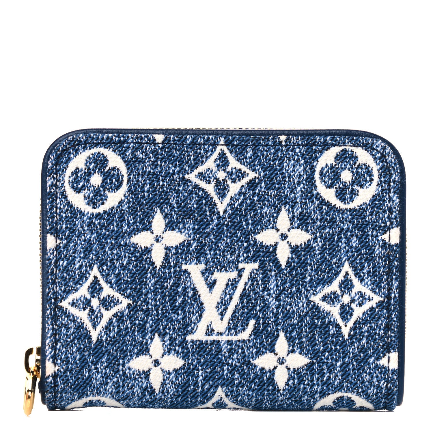 Louis Vuitton Denim Monogram Jacquard Zippy Coin Purse Bleu 1 of 9