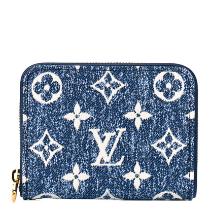 Louis Vuitton Denim Monogram Jacquard Zippy Coin Purse Bleu 1 of 9