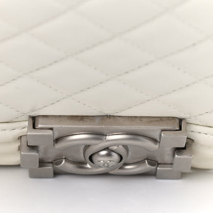 Chanel Calfskin Quilted Medium Boy Flap White 14 of 16